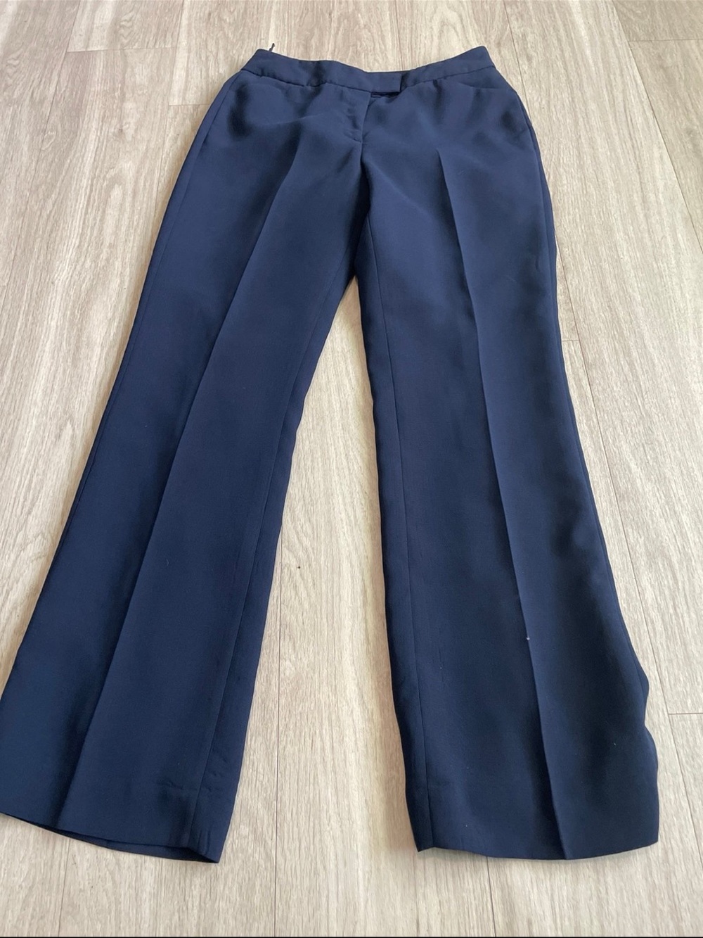 Calvin Klein Navy Boot-Cut Dress Pants